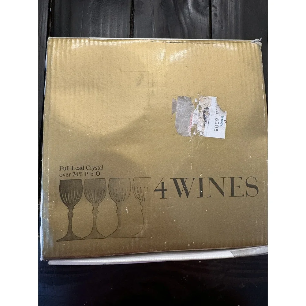New In Box Crystal Ceremony Echt‎ Bleikristall Wine Glasses Set Of 4 Vintage